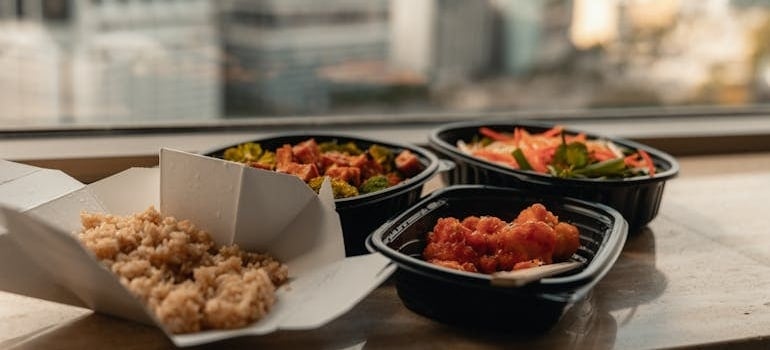 Close-up photo of food on wooden table in Miami
