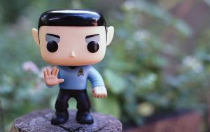 A Spock figurine showing his signature hand sign