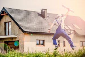 man in front of a home