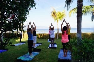 Women's on the yoga class