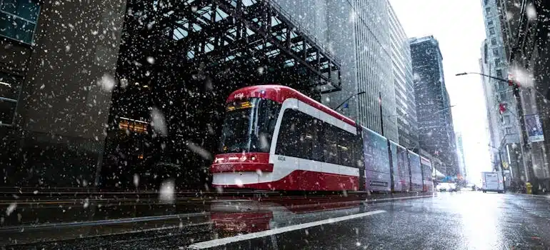 Streetcar in Toronto CA is one of the benefits of moving to Canada