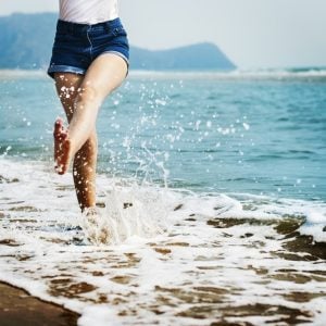 Girl enjoying the ocean