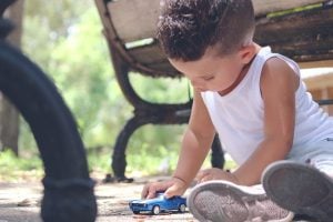 Safe kid playing