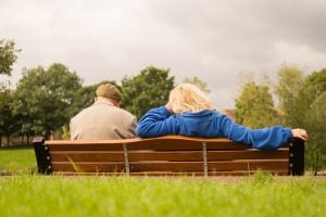 people on a bench