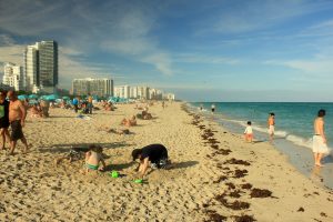 Kids playing in sand on some of Miami's beaches 