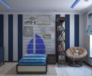 Nautical themed boy's room.