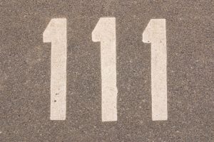 Numbers on a pavement.