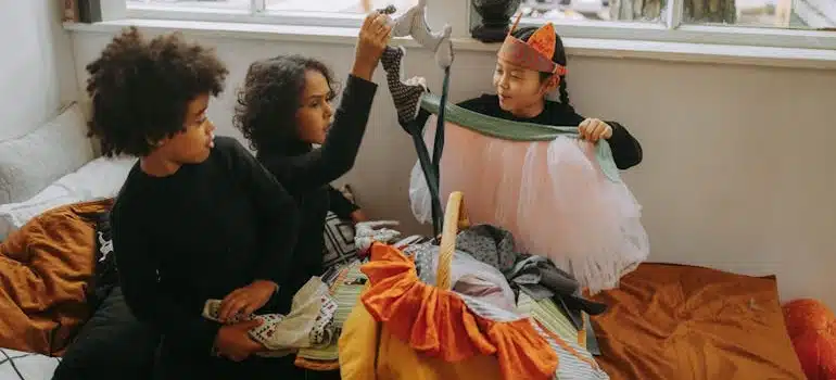 Children Looking at Costumes