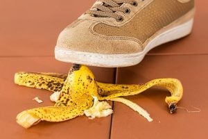 banana peel on a floor