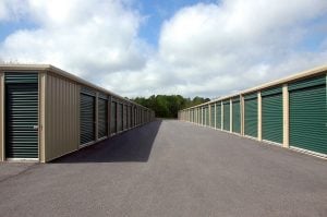 empty storage warehouse isle