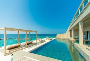 A swimming pool in one of the most expensive neighborhoods in Miami