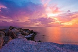 Sunset over a beautiful Floridan beach