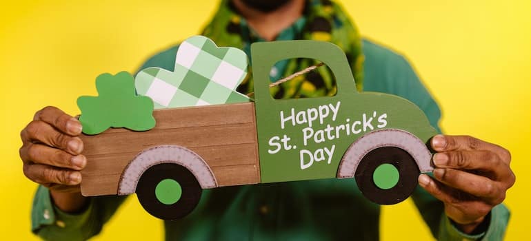 Truck that says St Patrick's Day