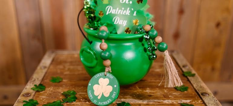 Jar with St. Patrick's Day leaf on it