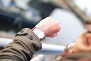 person looking at a watch