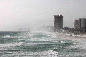 bad weather on a beach