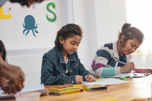 two girls in school 