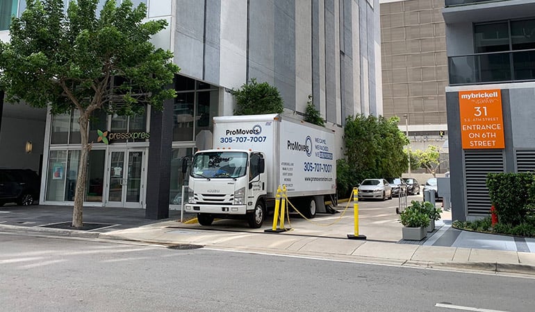 Our moving truck parked and ready for relocation.
