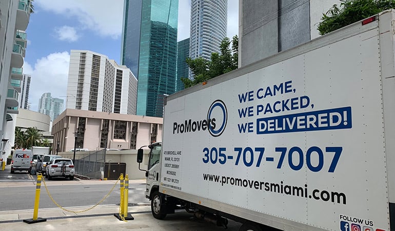 Pro Movers Miami truck. 