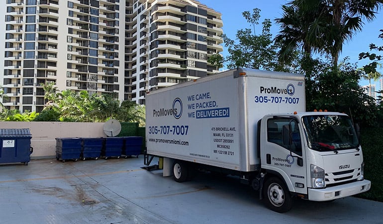 A moving truck ready to relocate items.