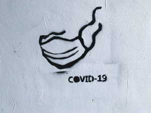 A covid-19 mask graffiti