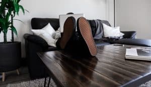 A man relaxing after a move