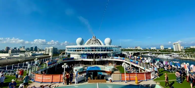 A cruise ship in Fort Lauderdale port
