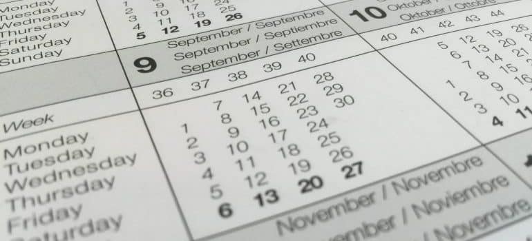 A calendar.