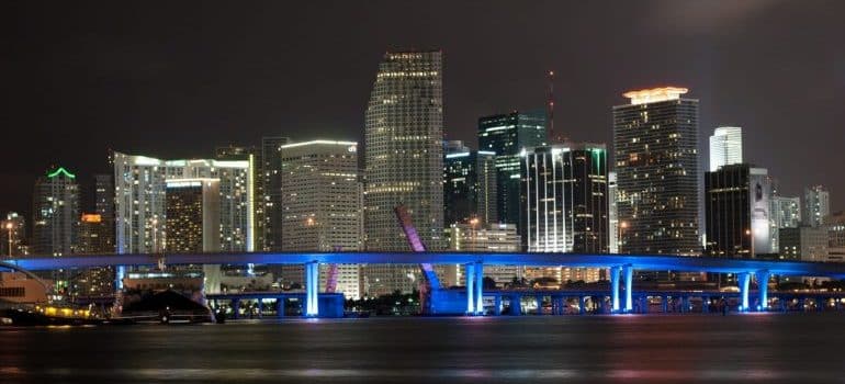 Miami panorama at night