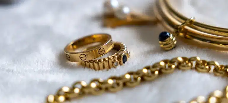 Elegant Assortment of Gold Jewelry on Soft Background