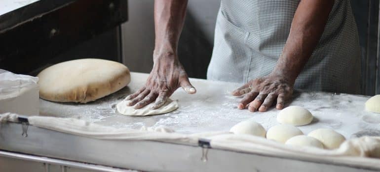 Man baking