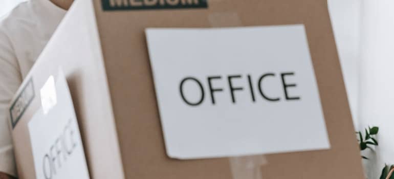 a box that says office