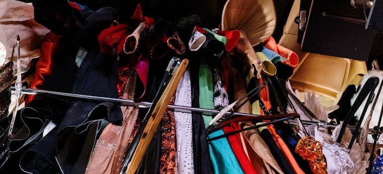 Unsorted clothes on a pile