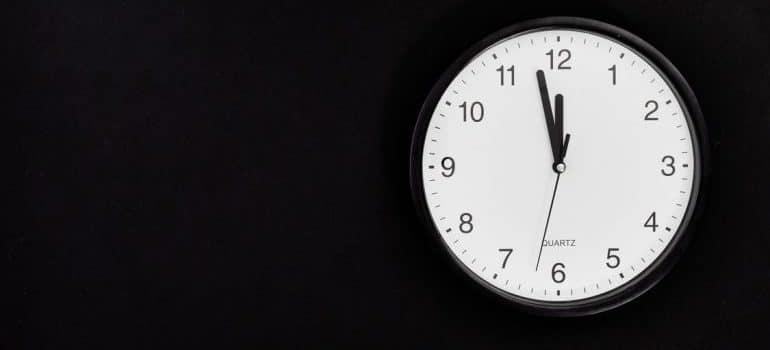 Clock on a black background
