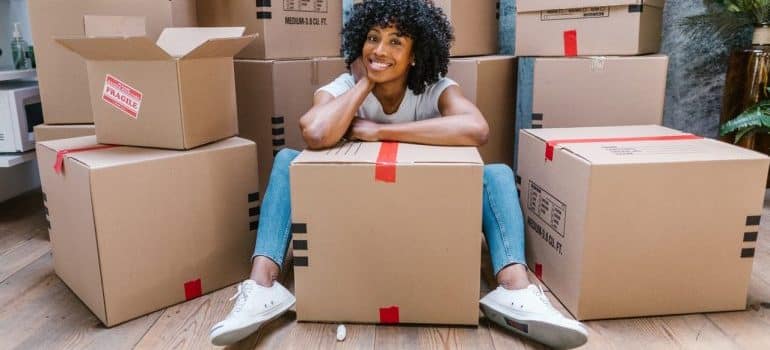 A woman ready for the move.