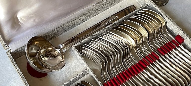 A Box with Vintage Silver Cutlery