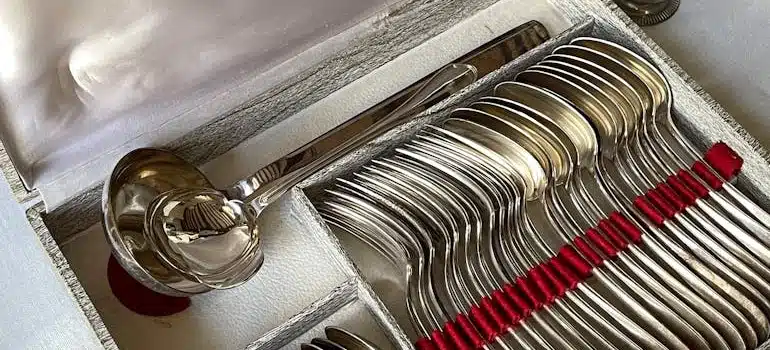 A Box with Vintage Silver Cutlery