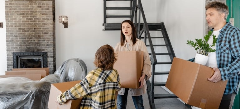 A Familyof three is Moving into a New House