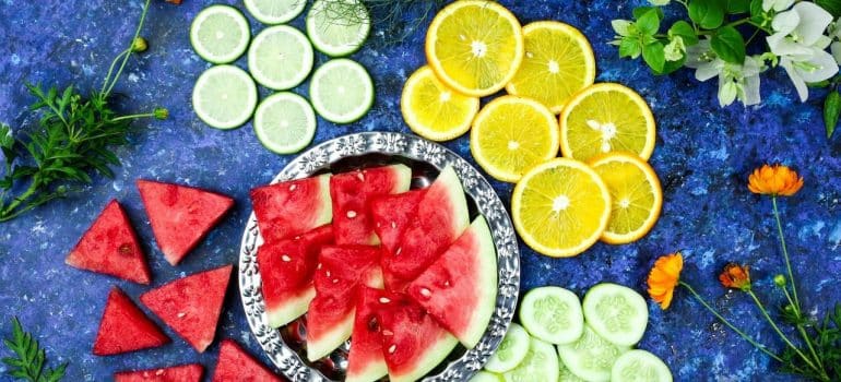 Citrus, watermelon and cucumbers