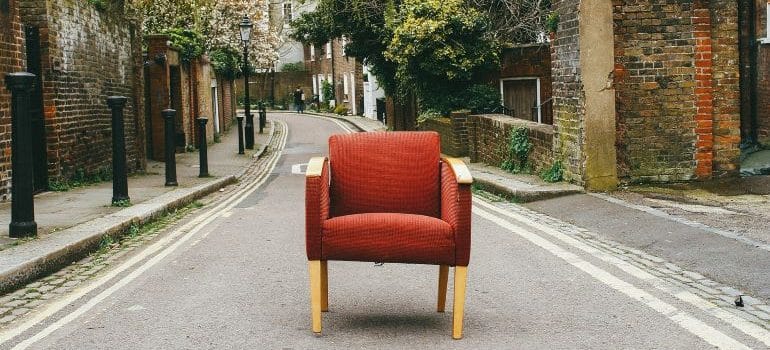 a chair on the street 