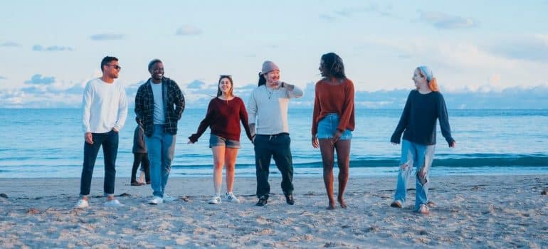 people on the beach