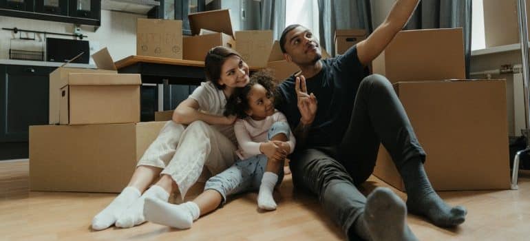 family taking a photo