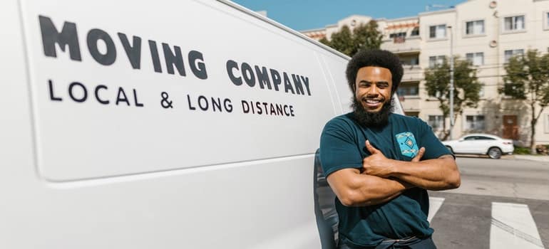 Man in front of the moving truck