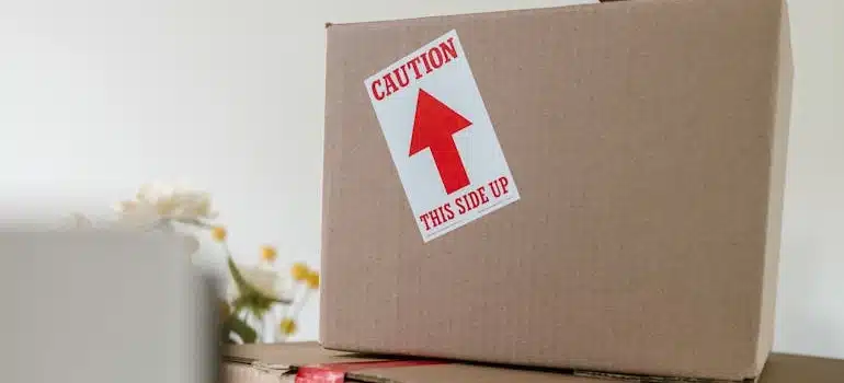 Labeled box makes packing furniture for a cross-country move safer.