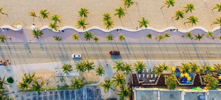 aerial view of a beach in Florida