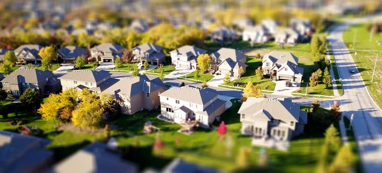 houses in suburban neighborhood