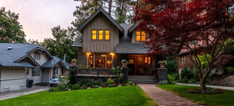 a house in a suburban area