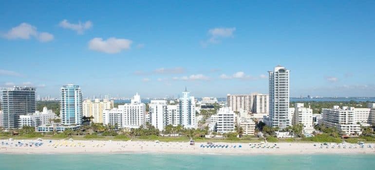 miami buildings and beach view 
