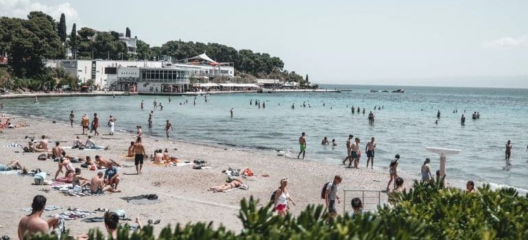 people on the beach