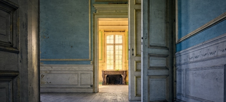 an old empty hallway